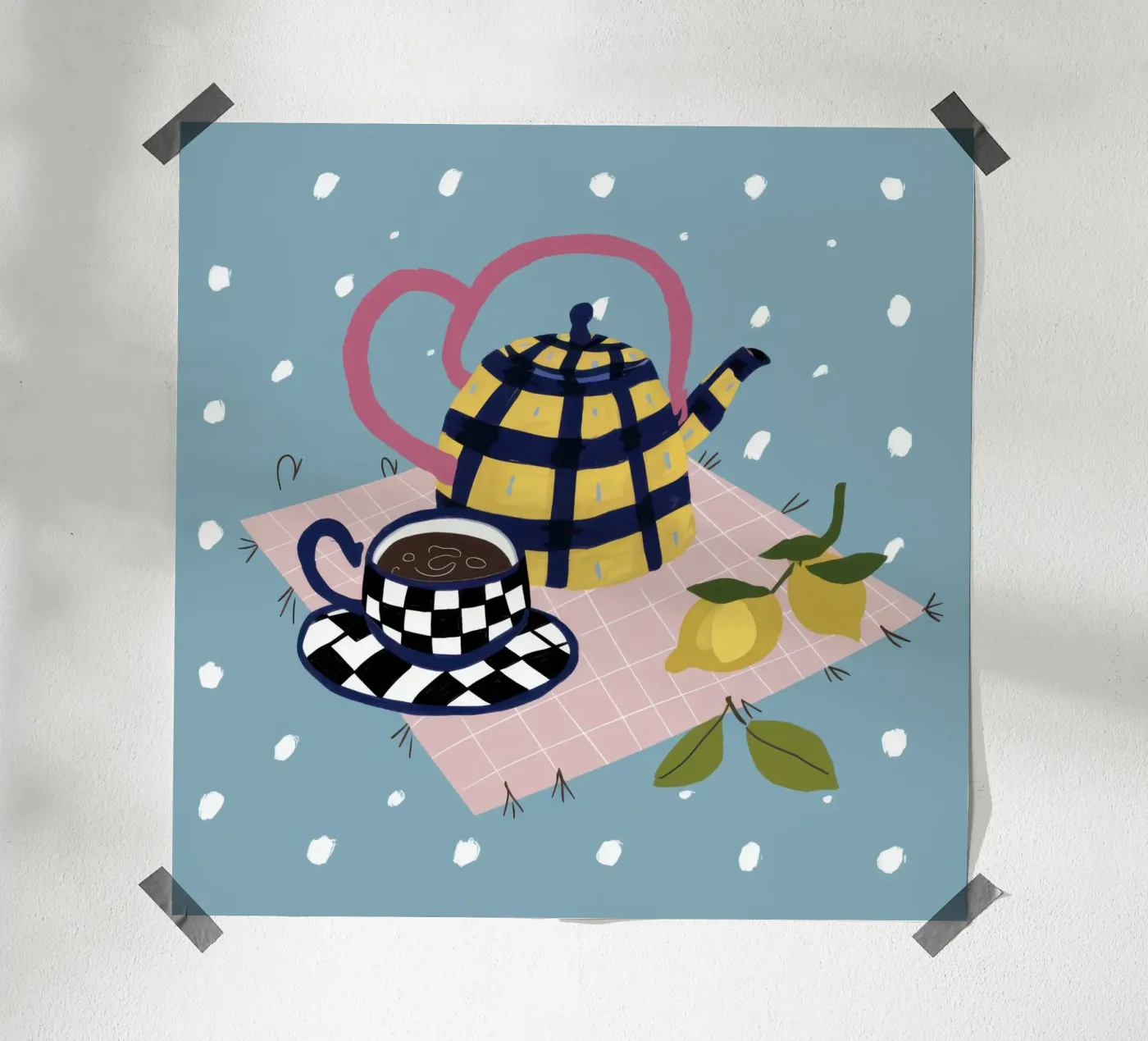 Checkered Teapot Time poster by Solace Light