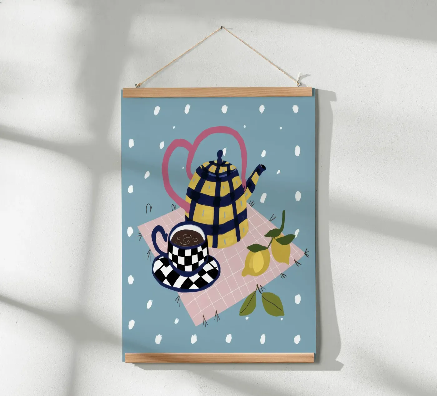 Checkered Teapot Time poster by Solace Light