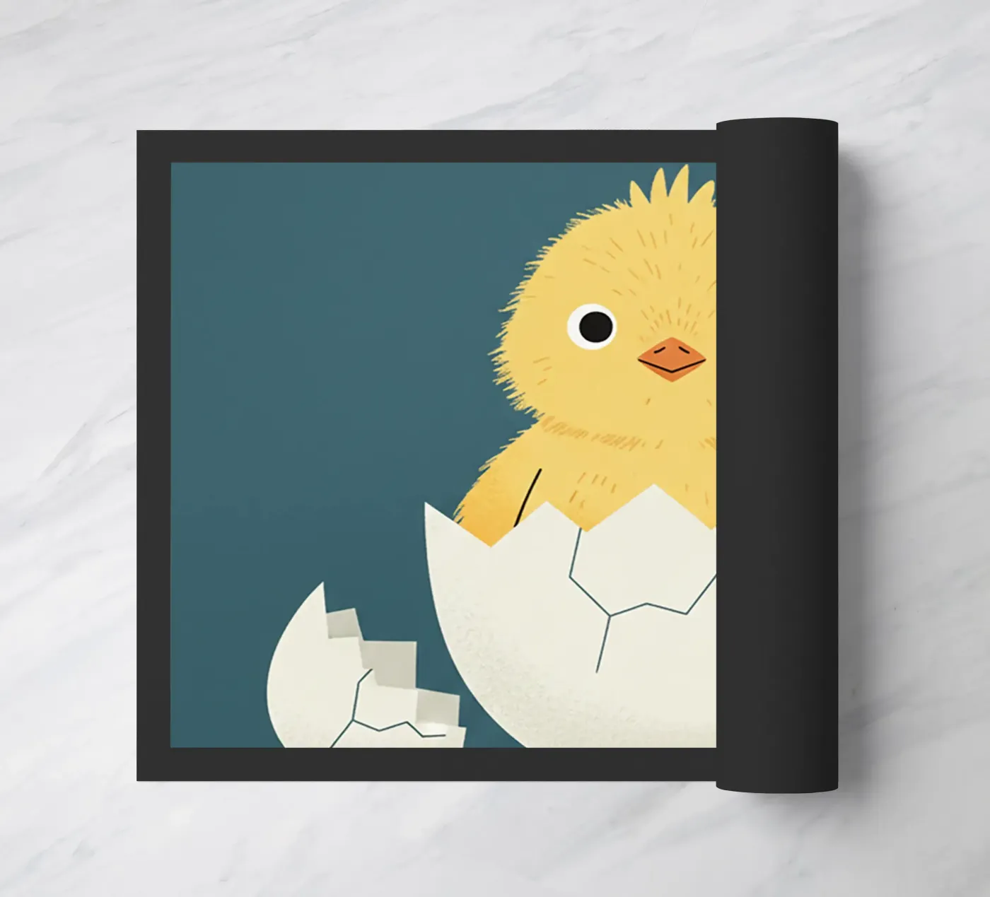 poussin qui sort de sa coquille - chambre d'enfant paillasson de The Little Animals Club