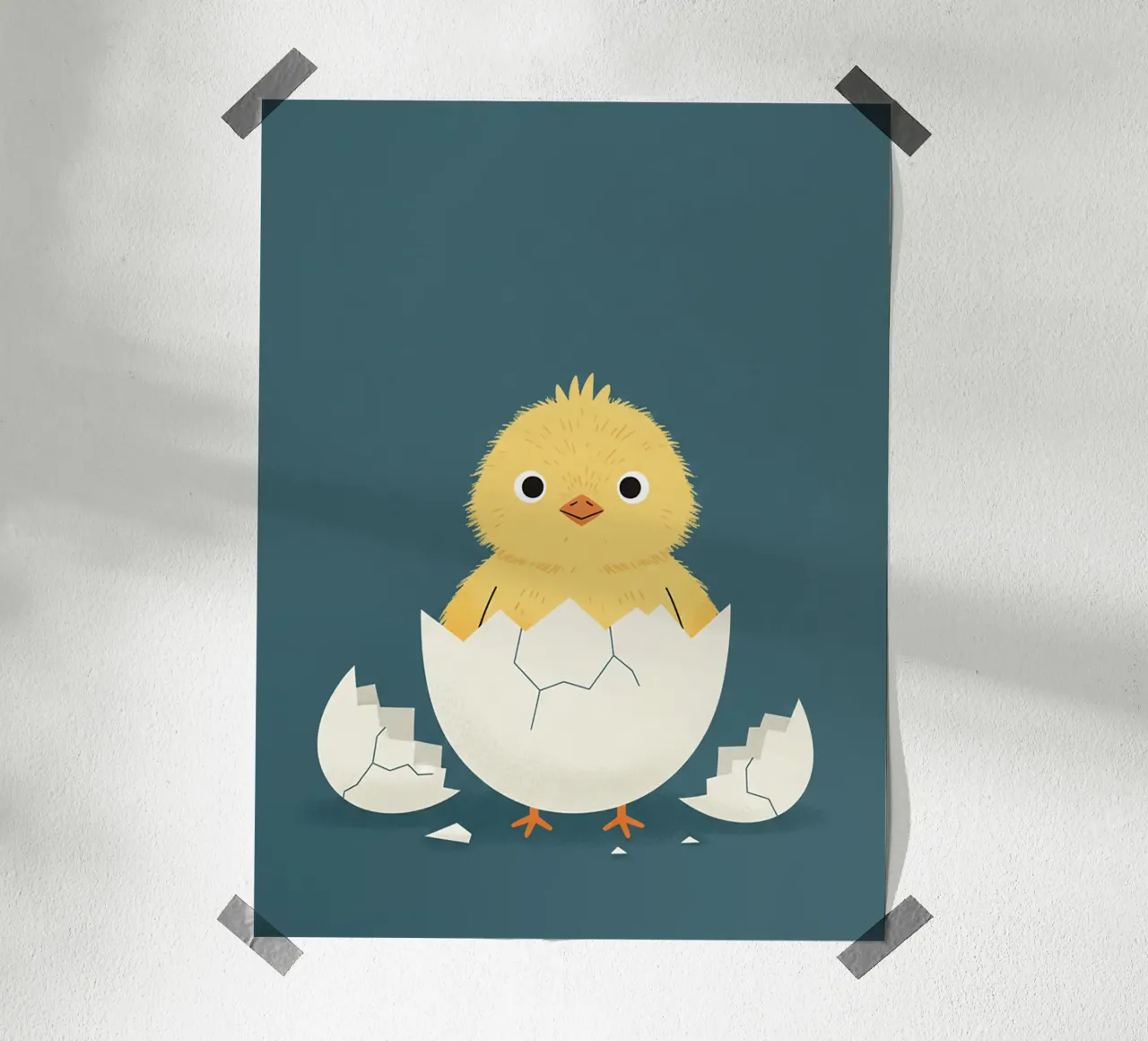 chick hatching from its shell poster by The Little Animals Club