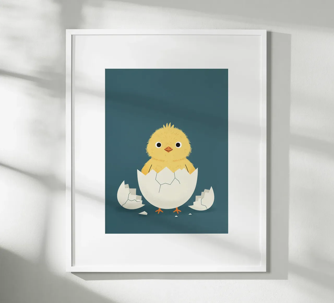 chick hatching from its shell poster by The Little Animals Club