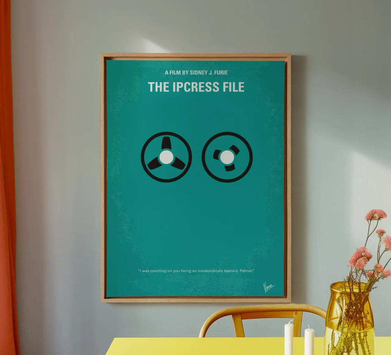 No092 My The Ipcress File minimal movie poster tela con Cornice a cassetta da Chungkong