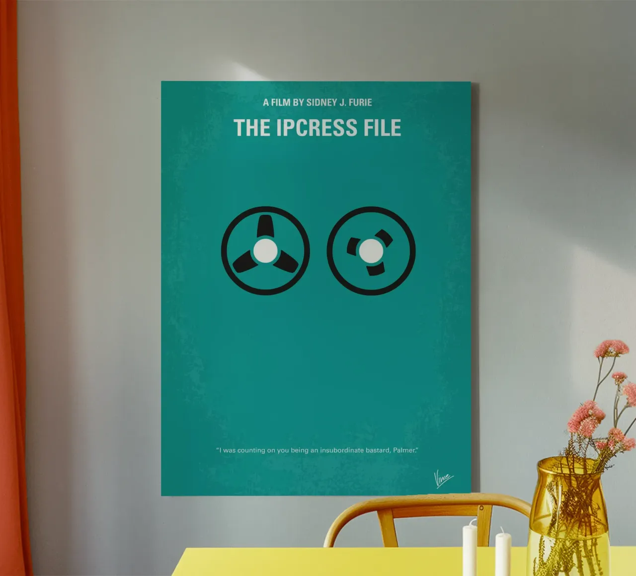 No092 My The Ipcress File minimal movie poster tela con Cornice a cassetta da Chungkong