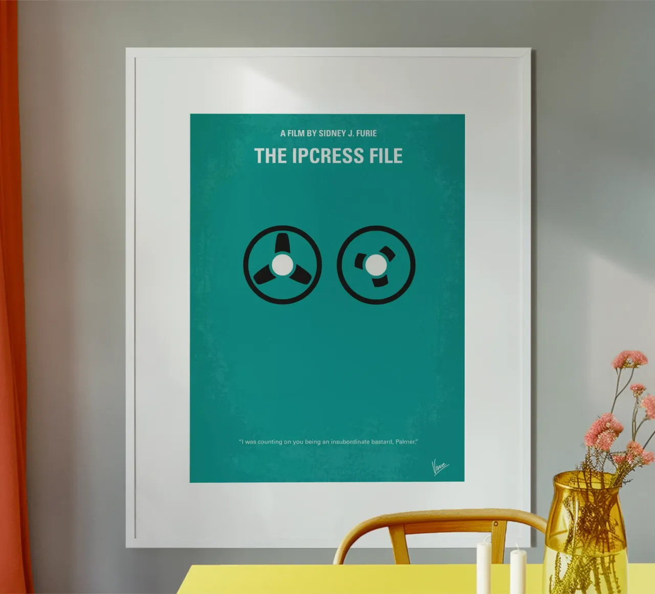 No092 My The Ipcress File minimal movie poster poster con telaio in plastica da Chungkong