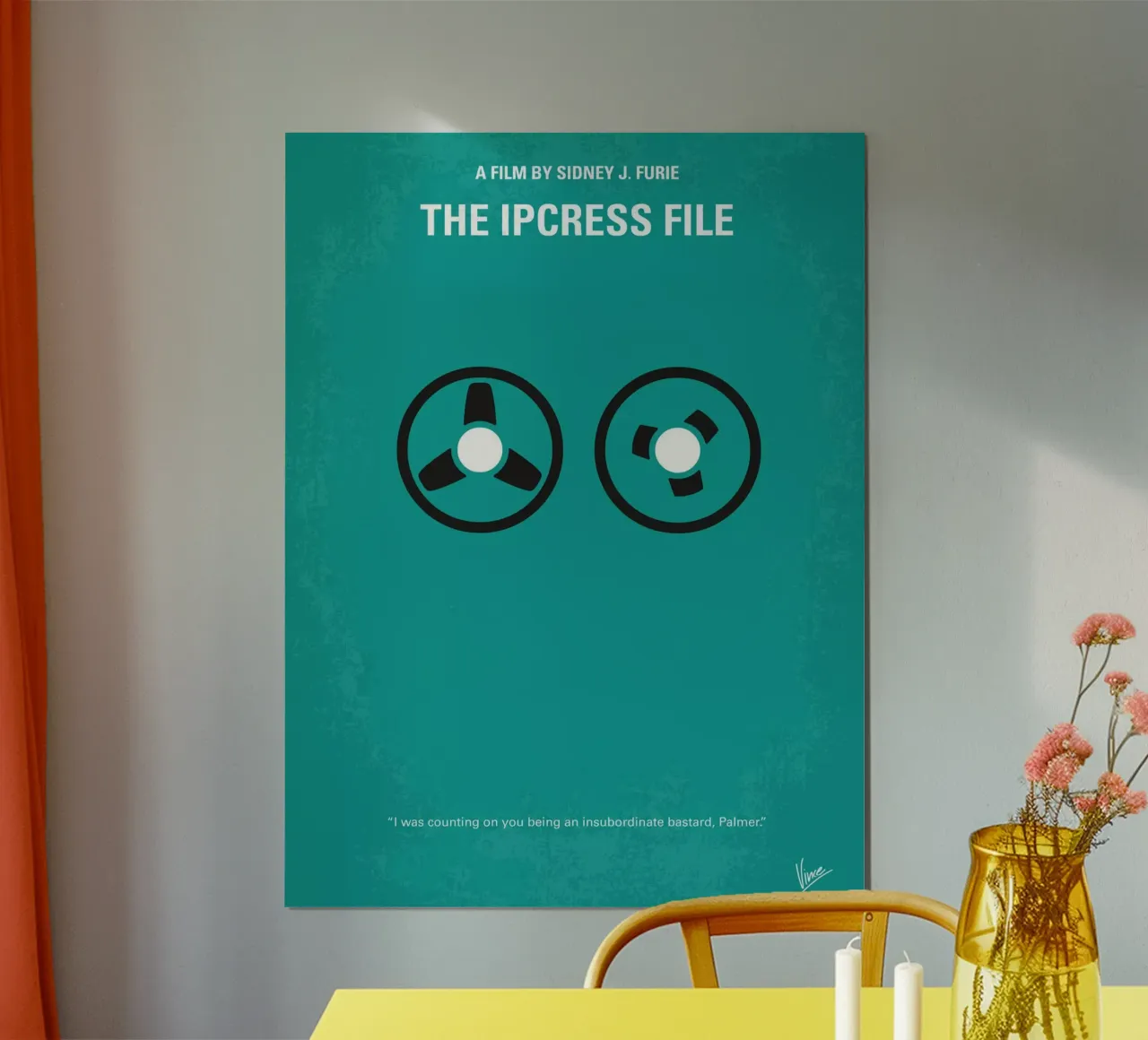 No092 My The Ipcress File minimal movie poster poster con telaio in plastica da Chungkong