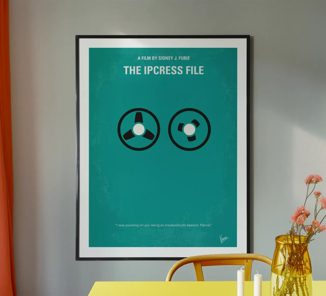 No092 My The Ipcress File minimal movie poster poster con telaio in plastica da Chungkong