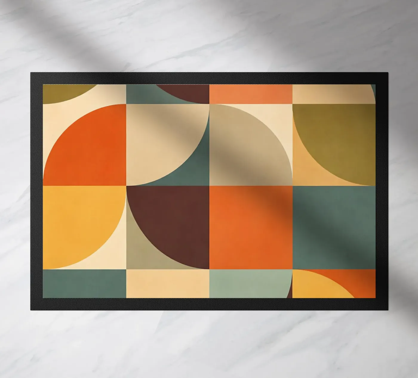 Bold Color Block Abstract Pattern doormat by DesignDoodle