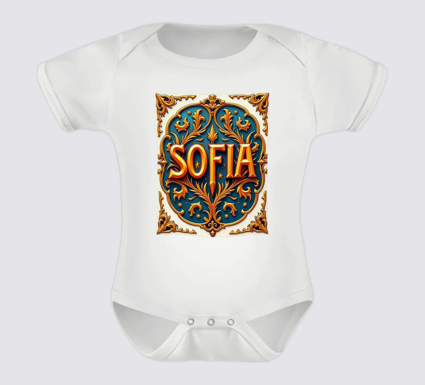 SOFIA short-sleeve baby romper by CASTILO Namengalerie
