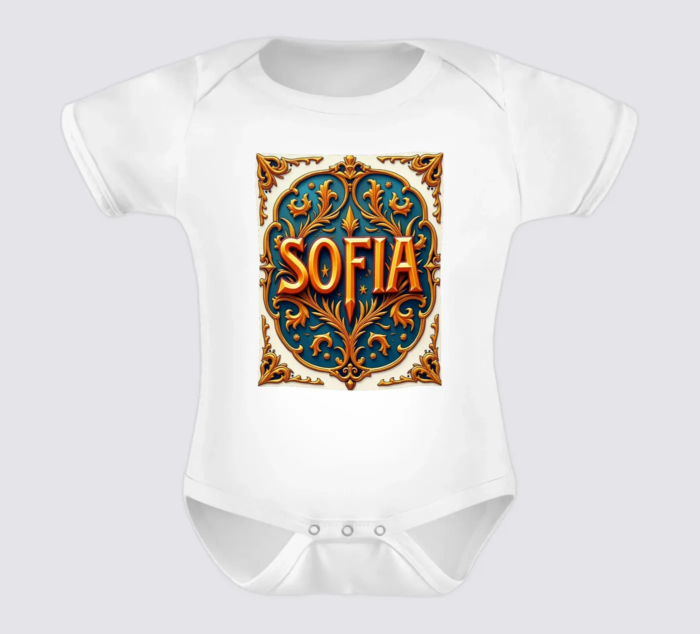 SOFIA short-sleeve baby romper by CASTILO Namengalerie