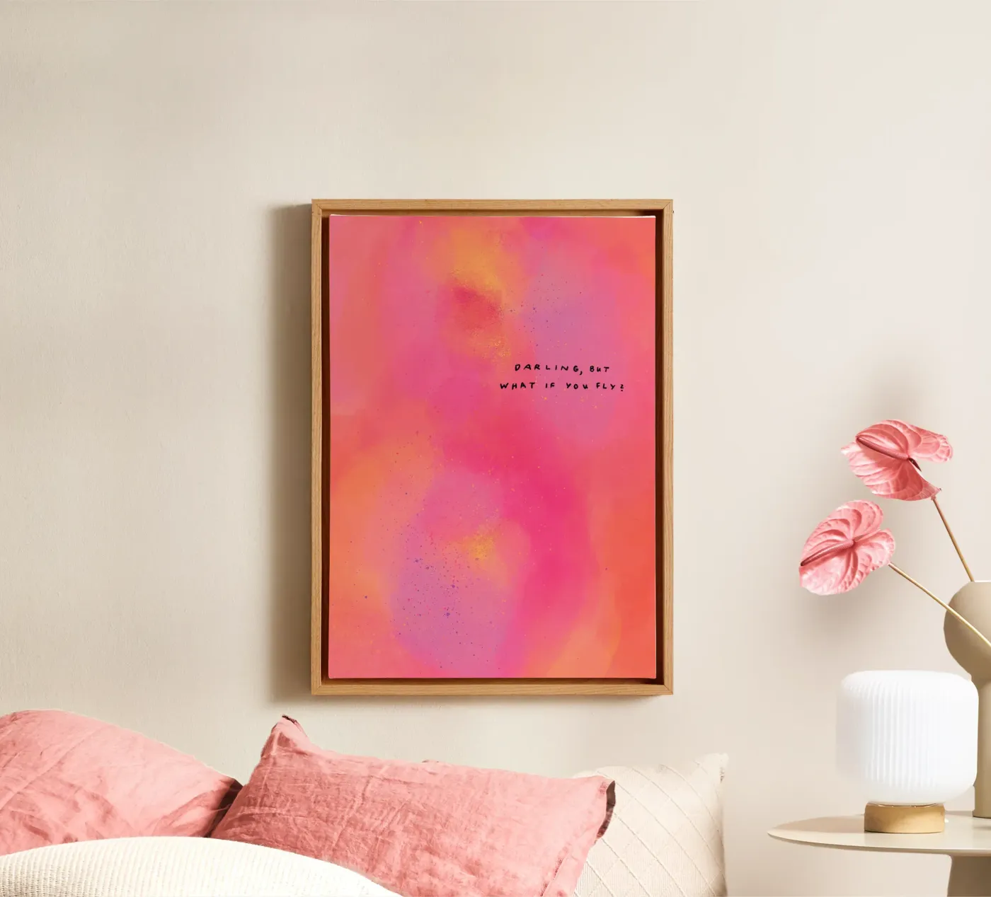 Abstract Art - Darling, what if you fly? Leinwand von Illustration Raissa Oltmanns