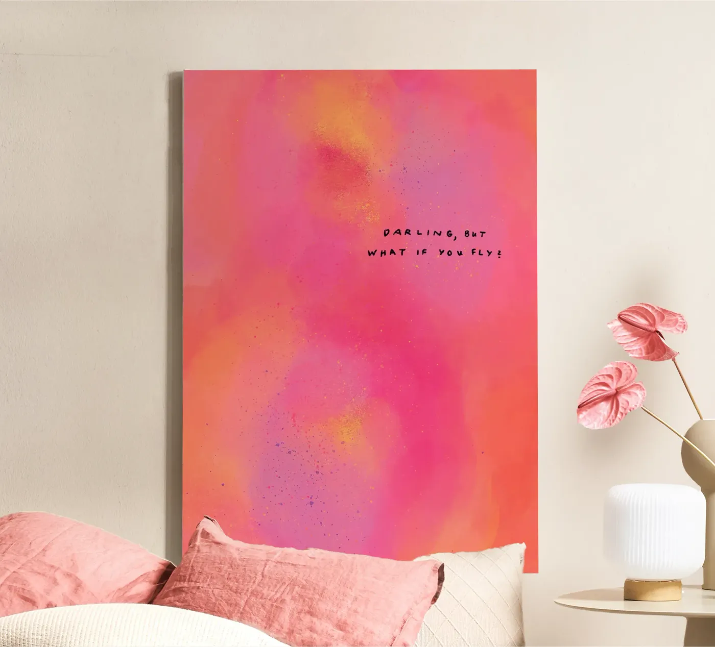 Abstract Art - Darling, what if you fly? Leinwand von Illustration Raissa Oltmanns
