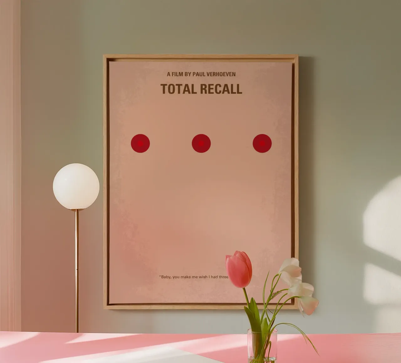 No097 My Total Recall minimal movie poster tela con Cornice a cassetta da Chungkong