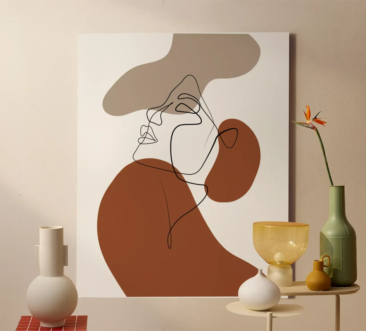 Minimalistische vrouwen canvas met Baklijst van YSV MINIMALIST
