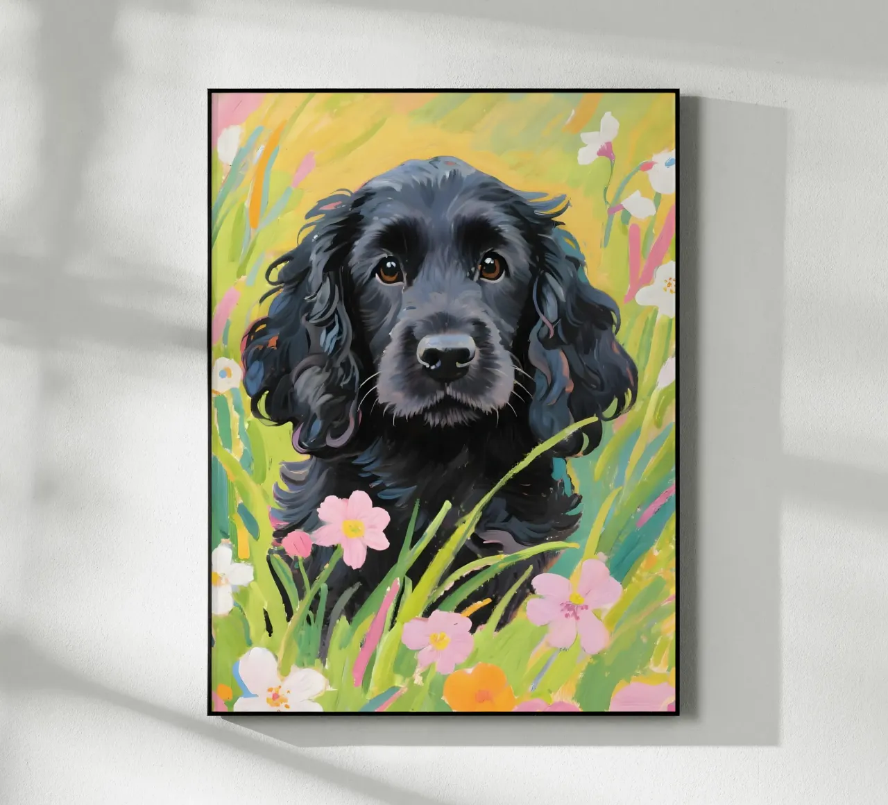 🐾 Cocker Spaniel (nero)🌷Springtime Snouts plexiglass da Trinkets pAIntings