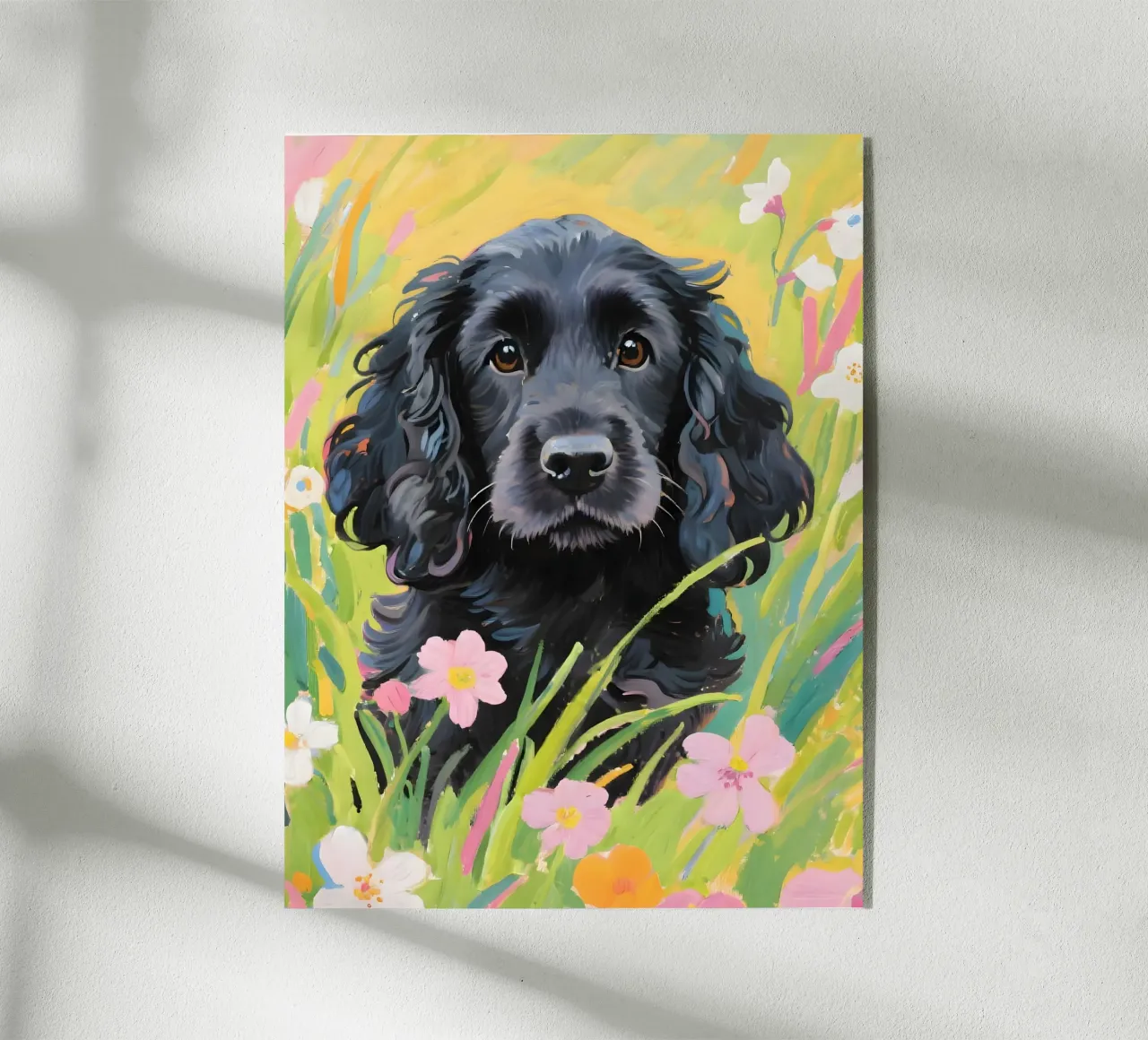 🐾 Cocker Spaniel (nero)🌷Springtime Snouts plexiglass da Trinkets pAIntings