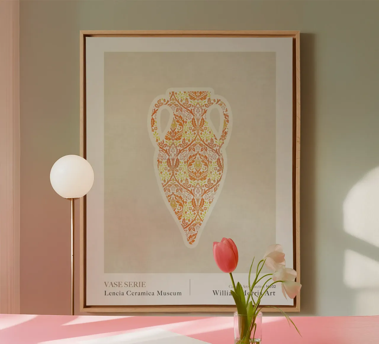 William Morris Vase Series canvas with Floater frame by Emel Tunaboylu