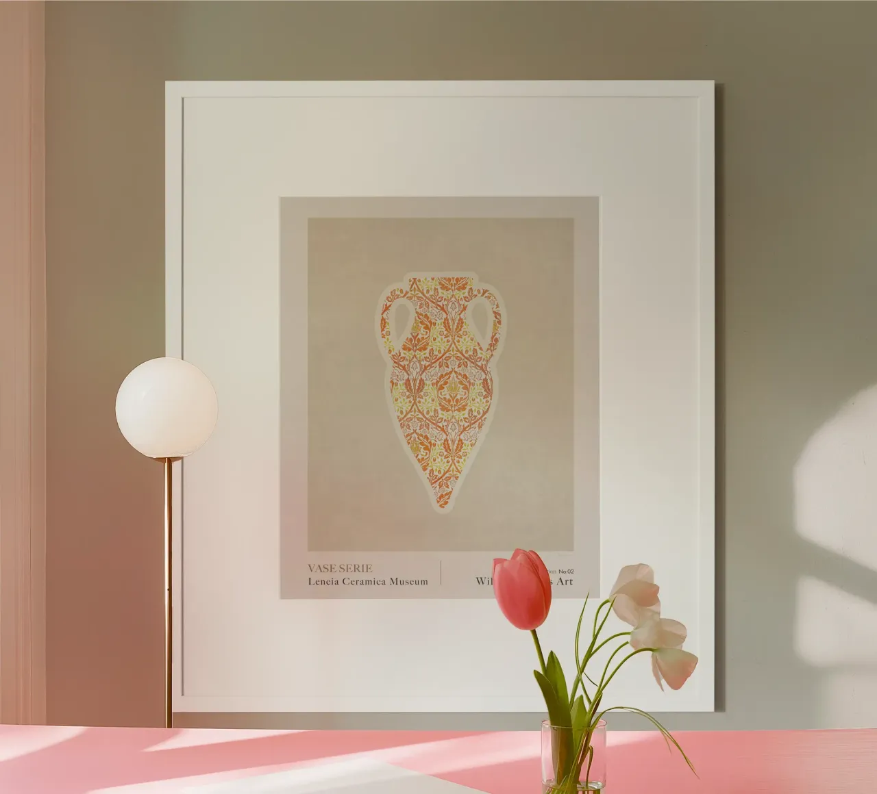Serie di vasi William Morris poster con telaio in alluminio da Emel Tunaboylu
