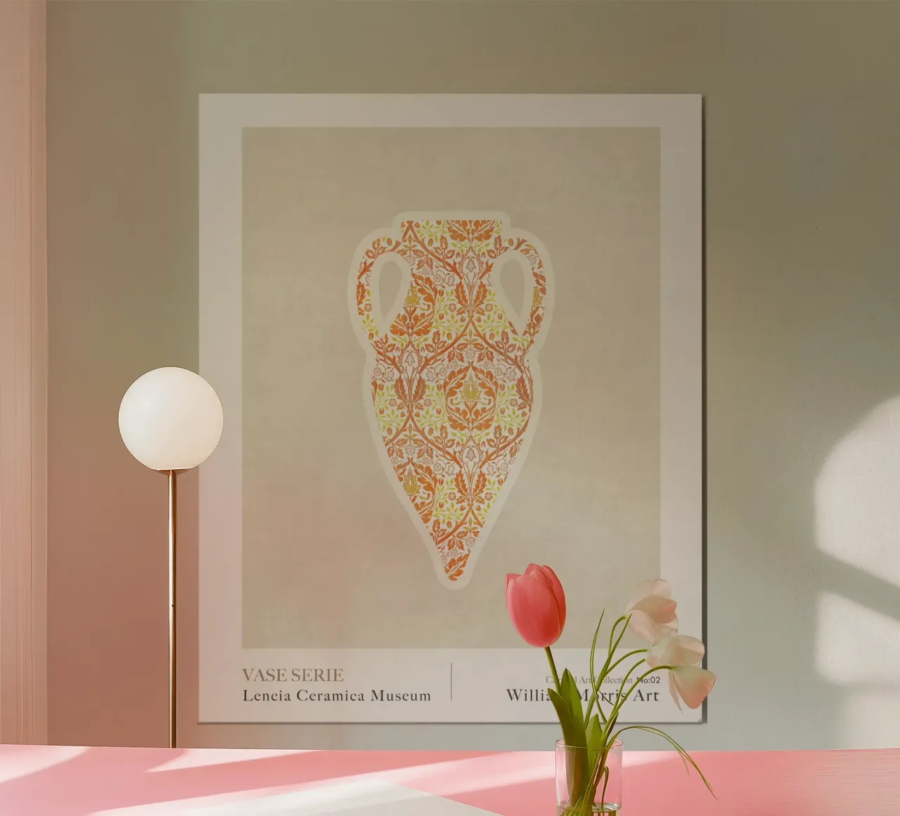 Serie di vasi William Morris poster con telaio in alluminio da Emel Tunaboylu