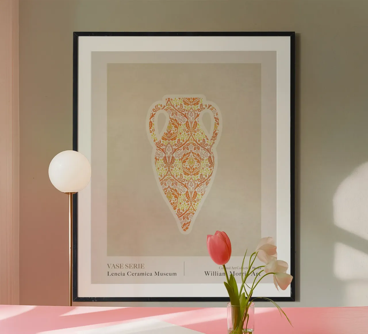 Serie di vasi William Morris poster con telaio in alluminio da Emel Tunaboylu