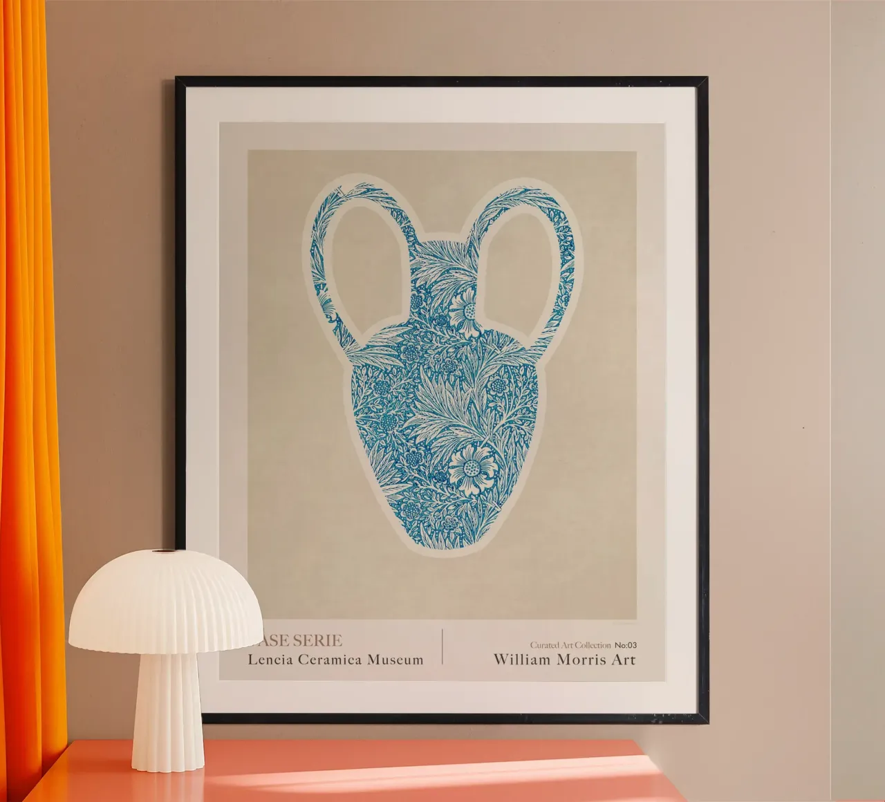 Serie di vasi William Morris poster con telaio in alluminio da Emel Tunaboylu