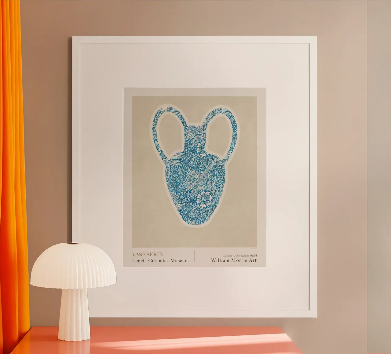 Serie di vasi William Morris poster con telaio in alluminio da Emel Tunaboylu