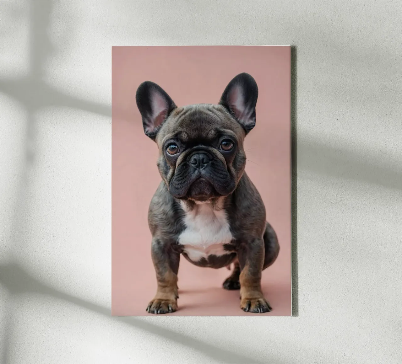 Cucciolo di bulldog francese su pesca | Impianto 10 | Limitato tela con Cornice a cassetta da Paws & Portraits