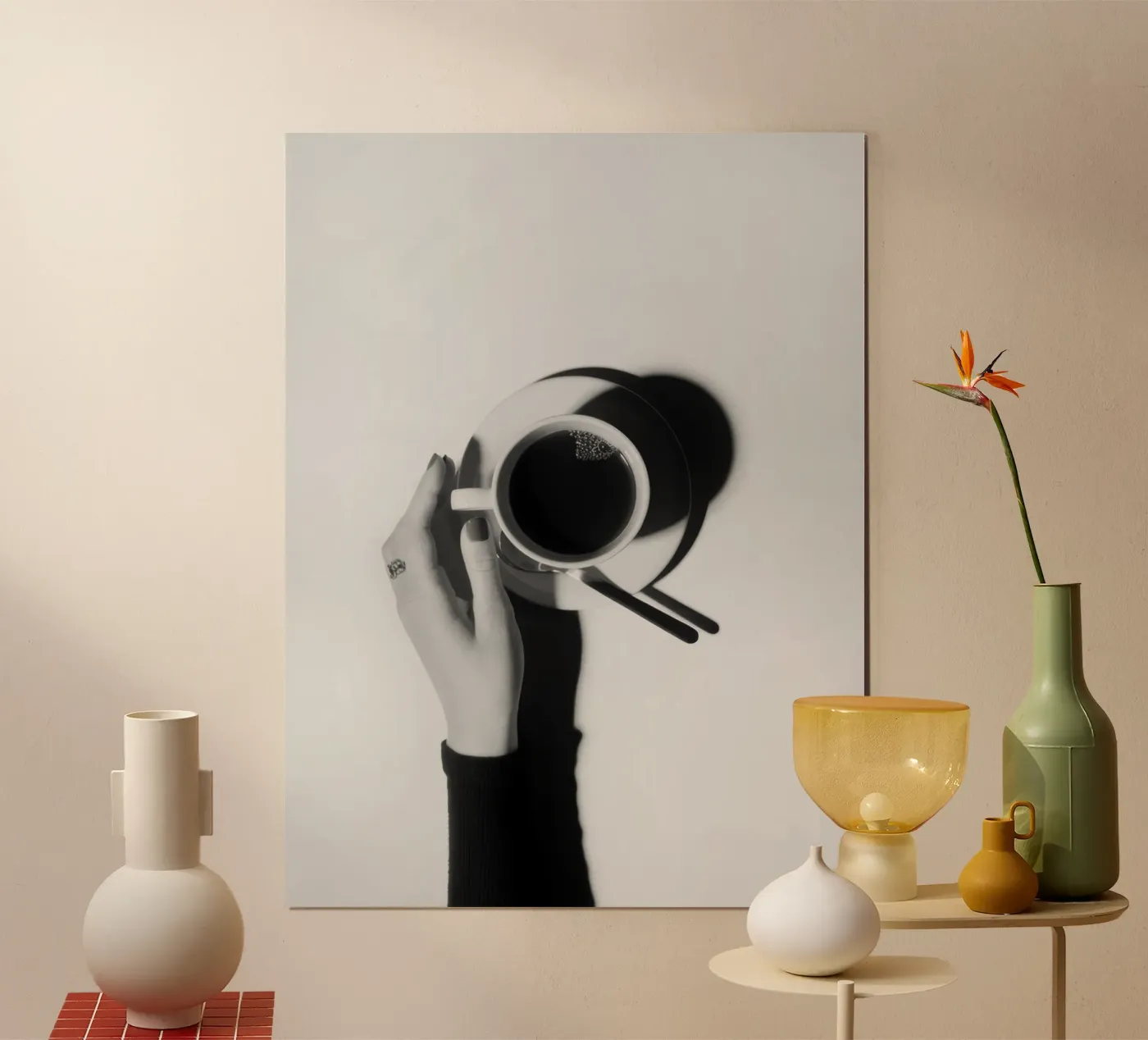 Caffè bianco e nero poster da memory in photograph