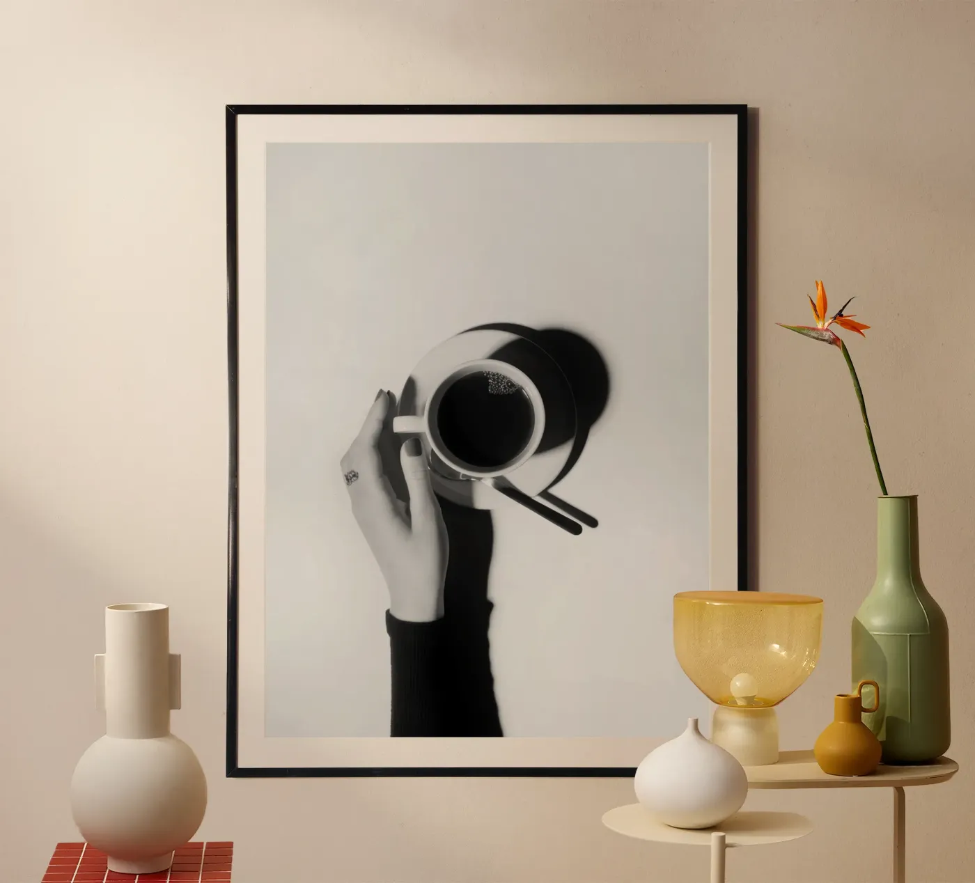 Caffè bianco e nero poster da memory in photograph