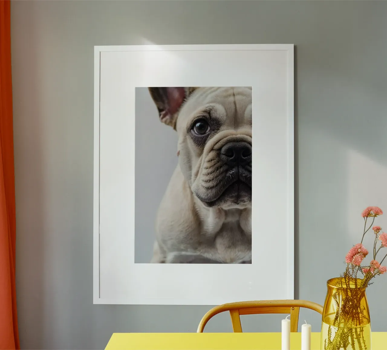 Primer plano de un cachorro de Bulldog Francés | Obra 11 | Limited poster de Paws & Portraits
