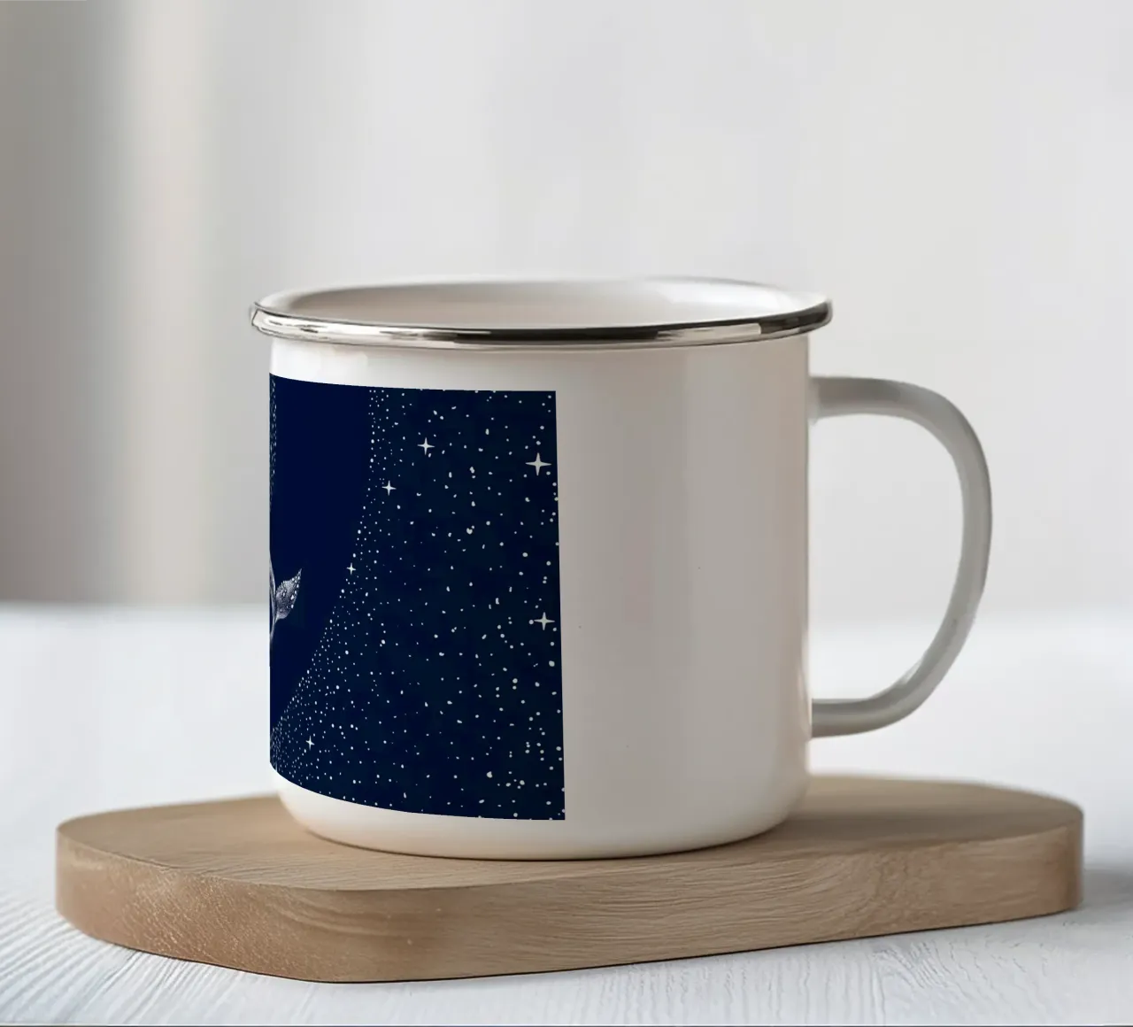 balena stellata tazza in smalto da aliriza cakir