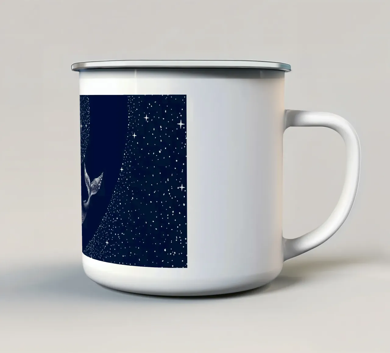 balena stellata tazza in smalto da aliriza cakir