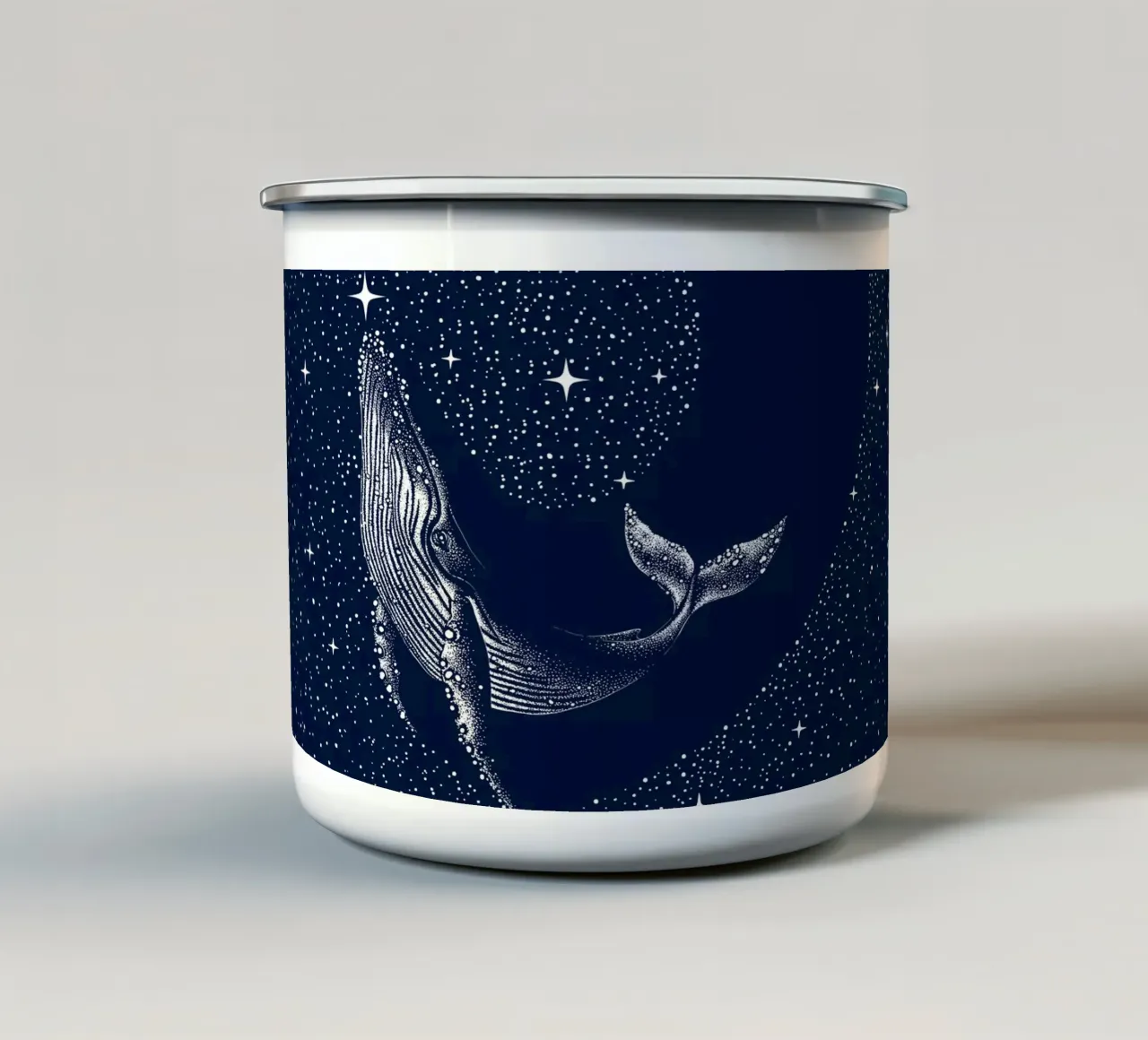 balena stellata tazza in smalto da aliriza cakir