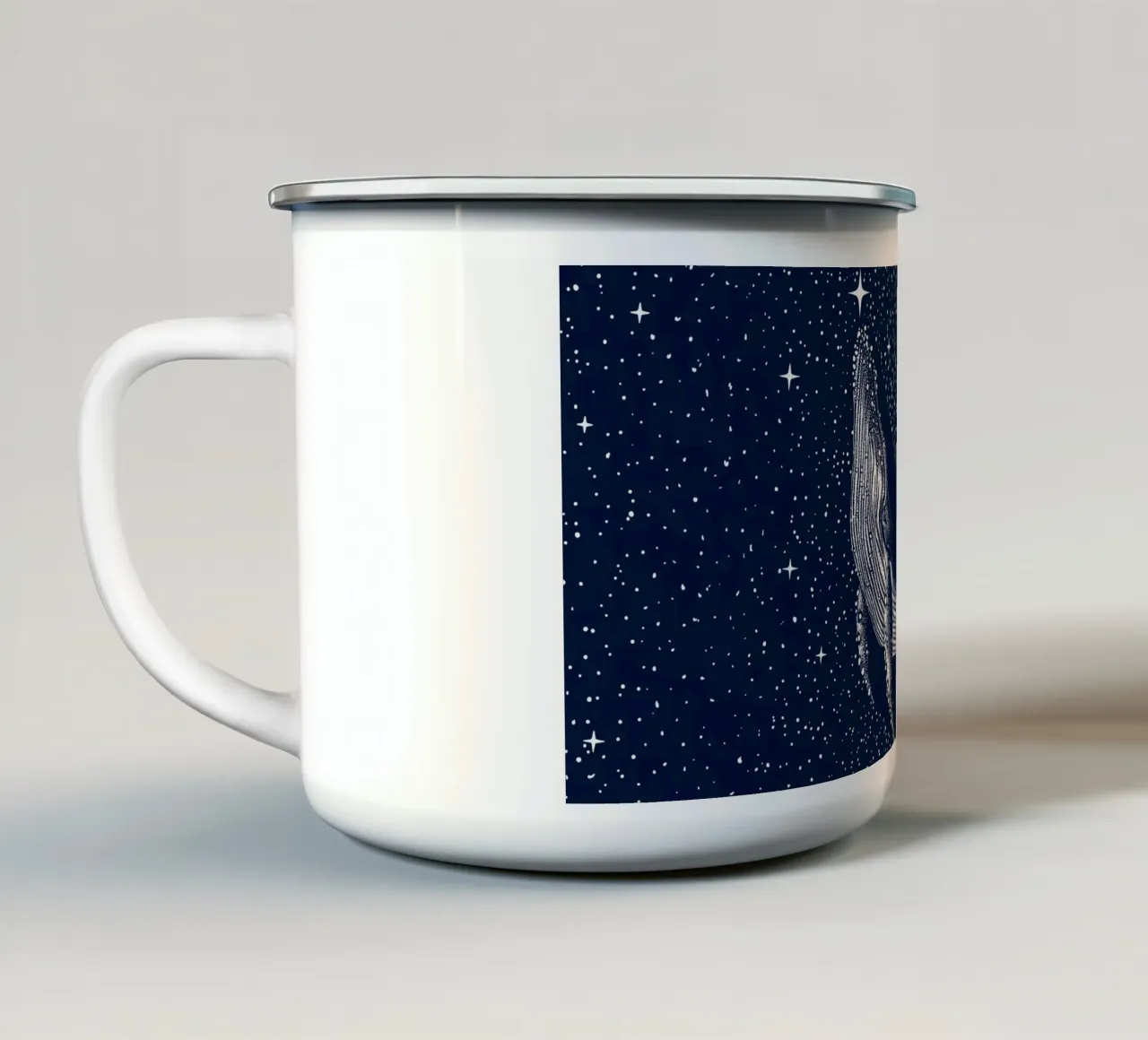 balena stellata tazza in smalto da aliriza cakir
