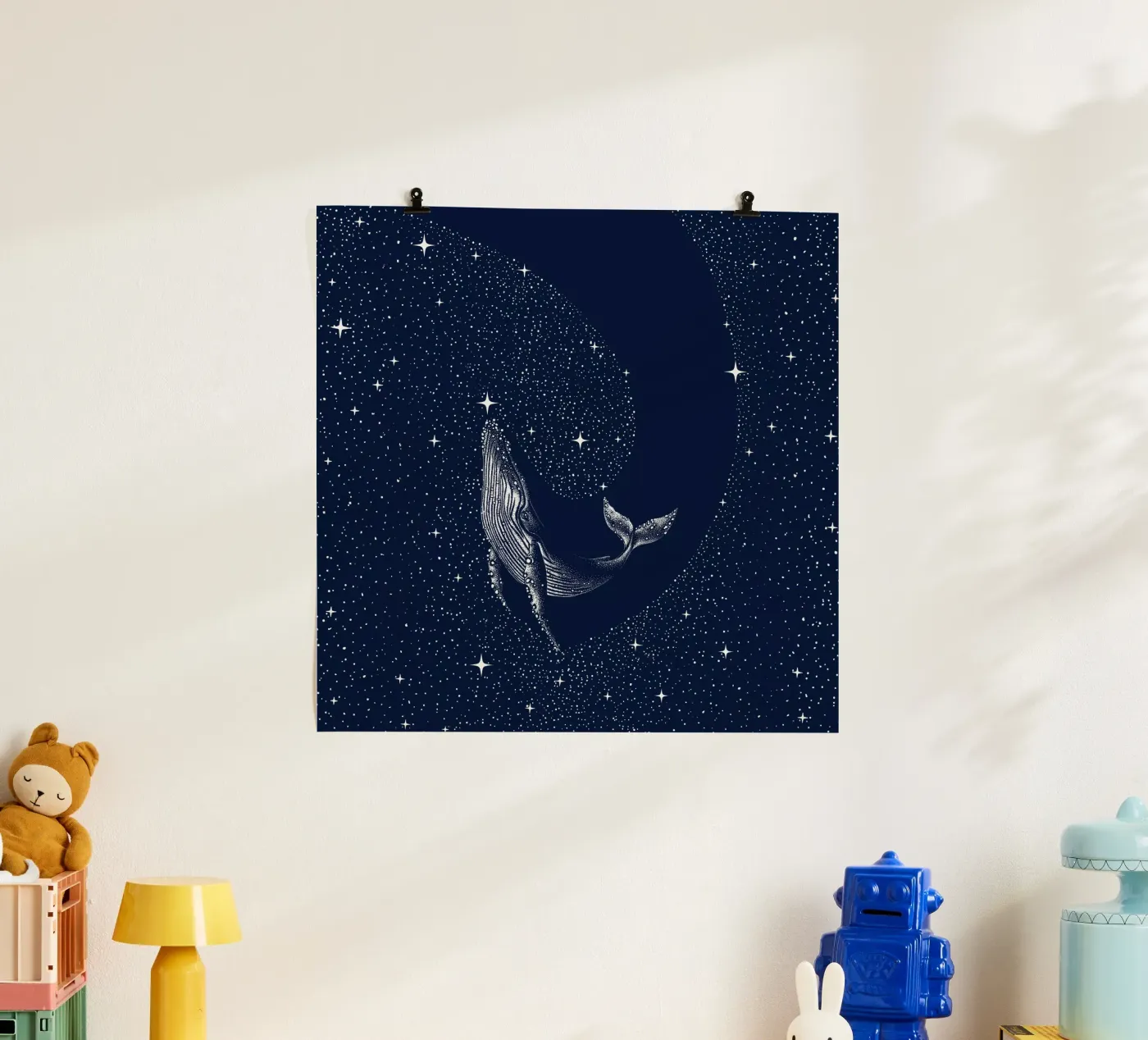 starry whale poster by aliriza cakir