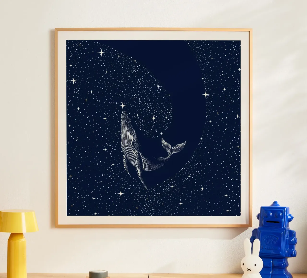 starry whale poster by aliriza cakir