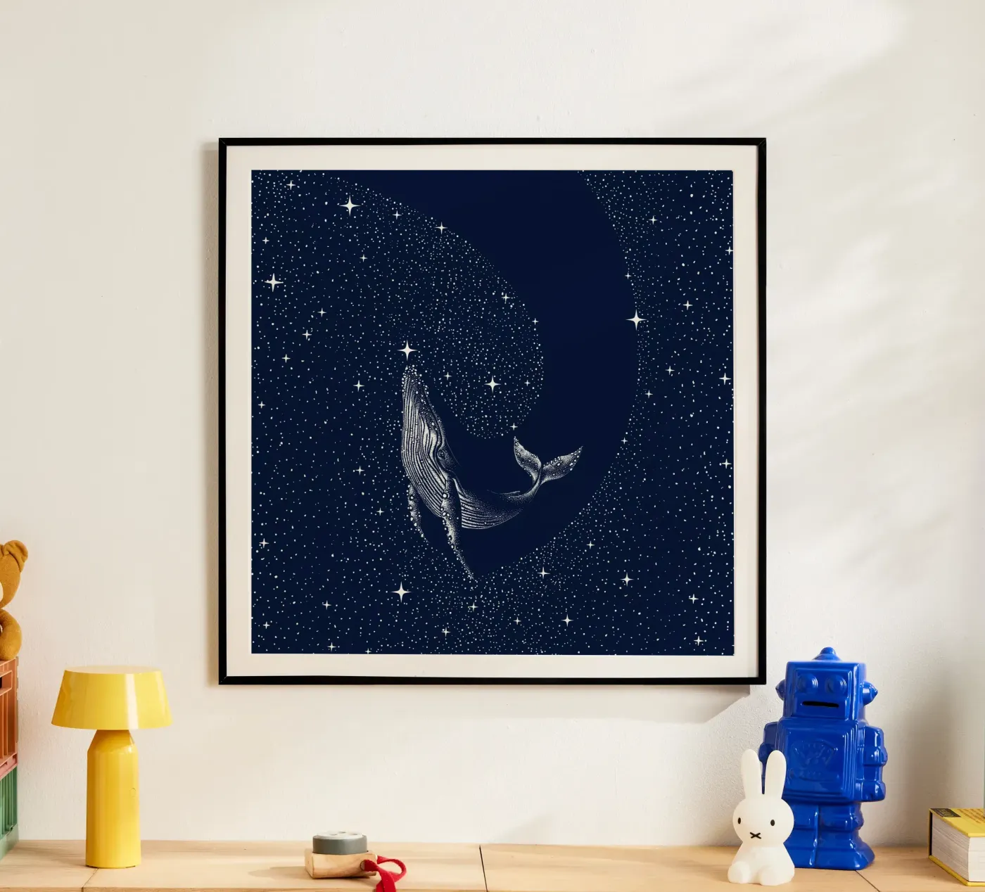 starry whale poster by aliriza cakir