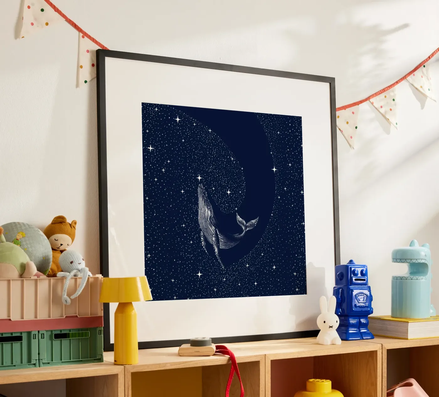 starry whale poster by aliriza cakir