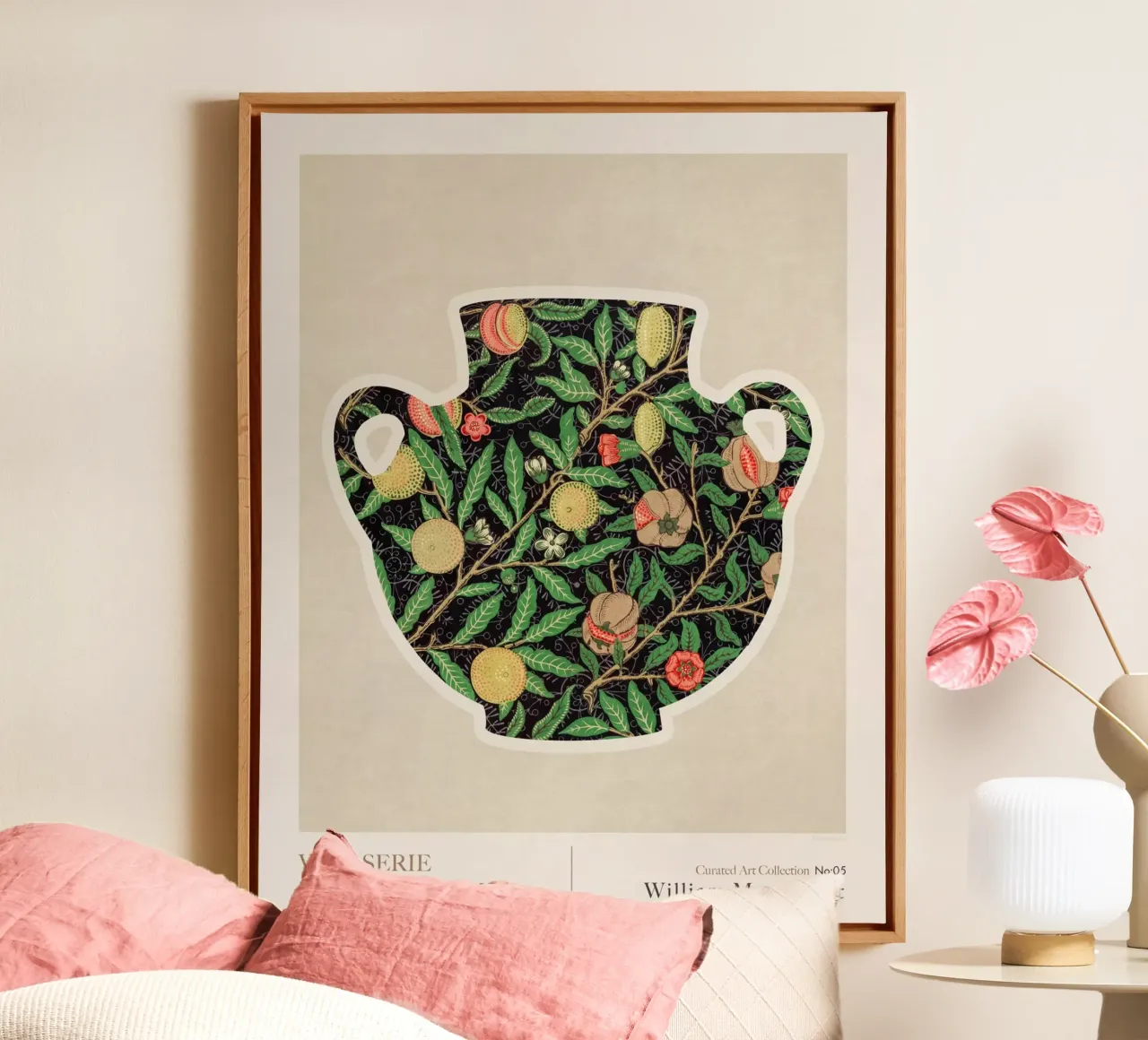 Morris William- Vase Series V canvas with Floater frame by Emel Tunaboylu