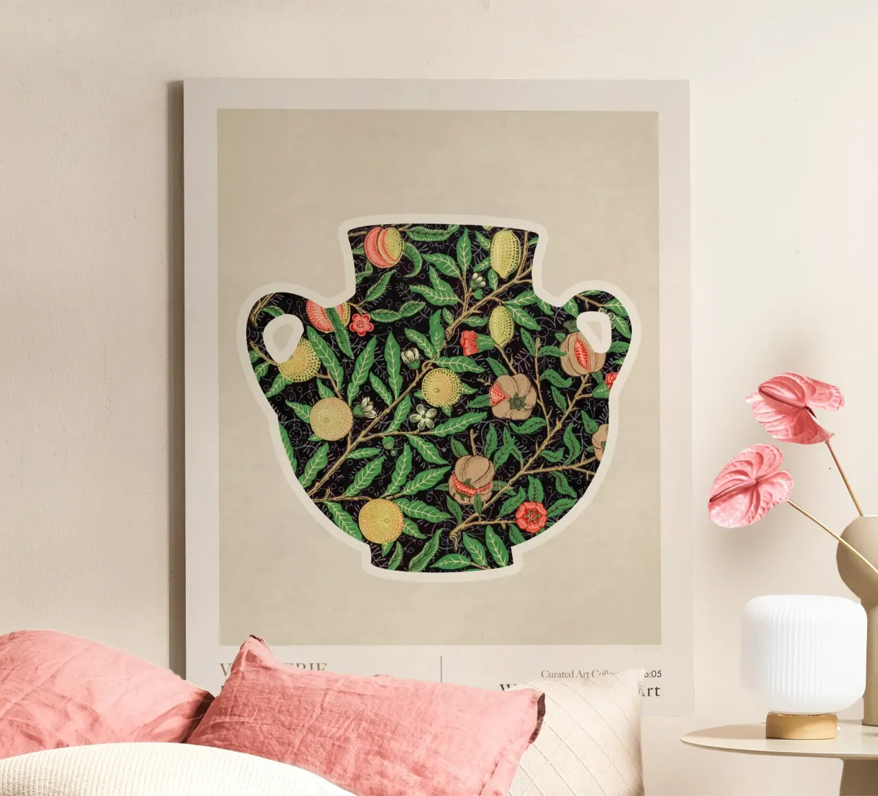 Morris William- Vase Series V canvas with Floater frame by Emel Tunaboylu