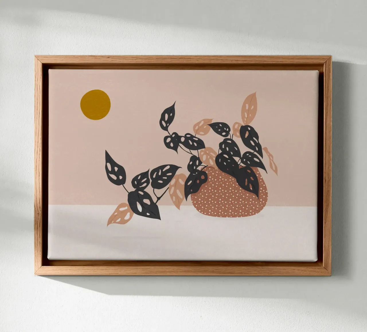 Botanische VI: Apenmaskerplant canvas met Baklijst van kookiepixel