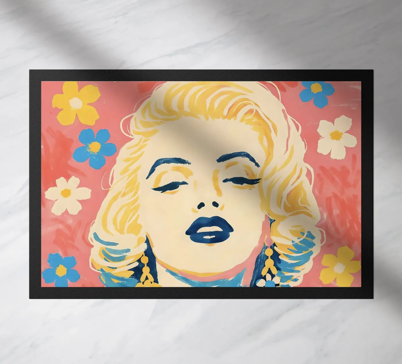 RITRATTO FLOREALE DI MARILYN MONROE zerbino da ARTOMATIC