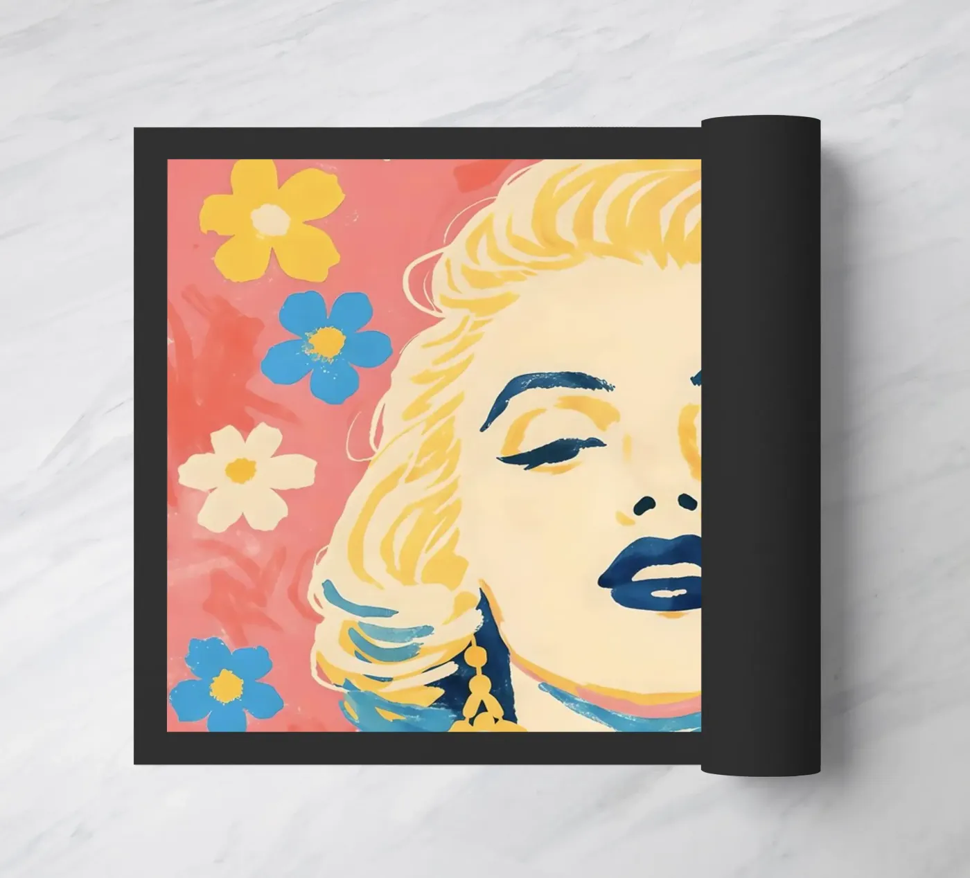 RITRATTO FLOREALE DI MARILYN MONROE zerbino da ARTOMATIC