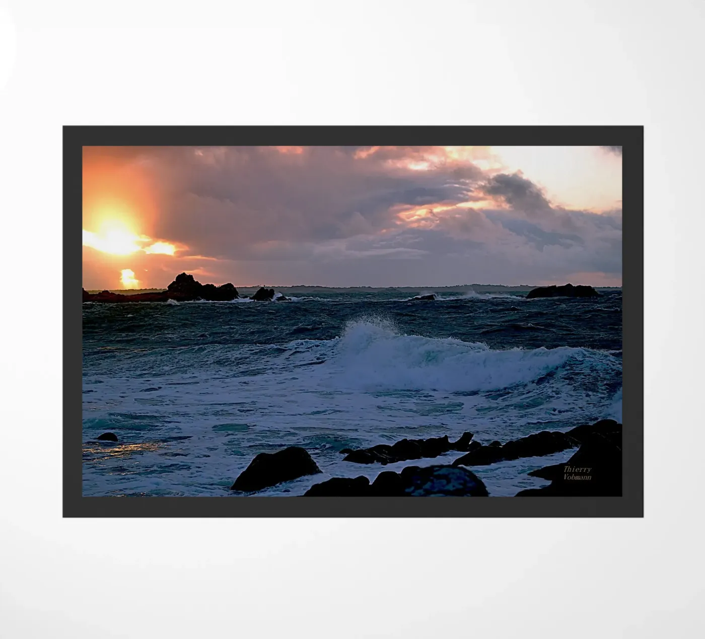 WAVES AND SUNSET. doormat by THIERRY VOBMANN.MY BEST PHOTOS.