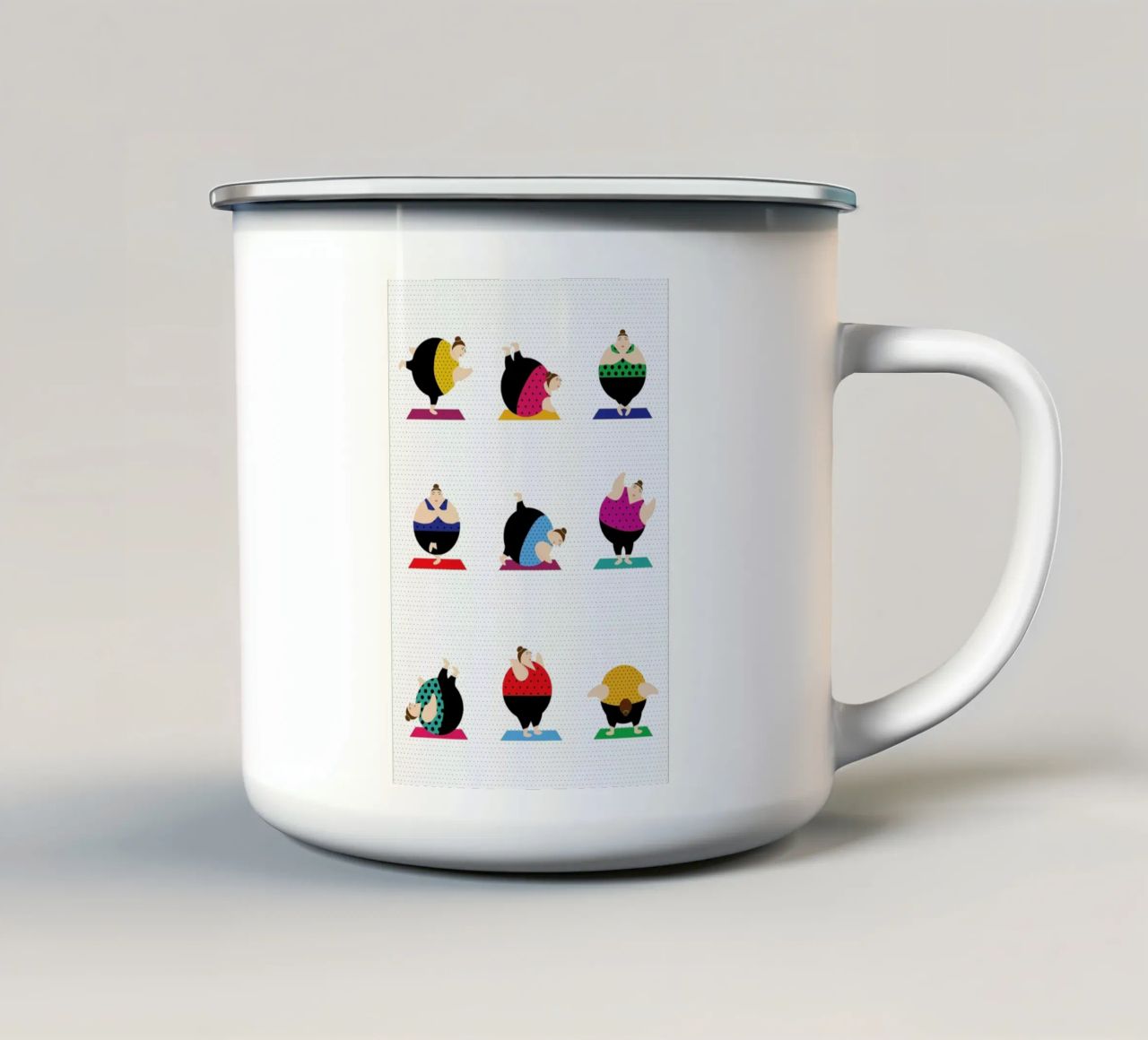 Yoginis Bright 2 tazza in smalto da Maria Kritzas