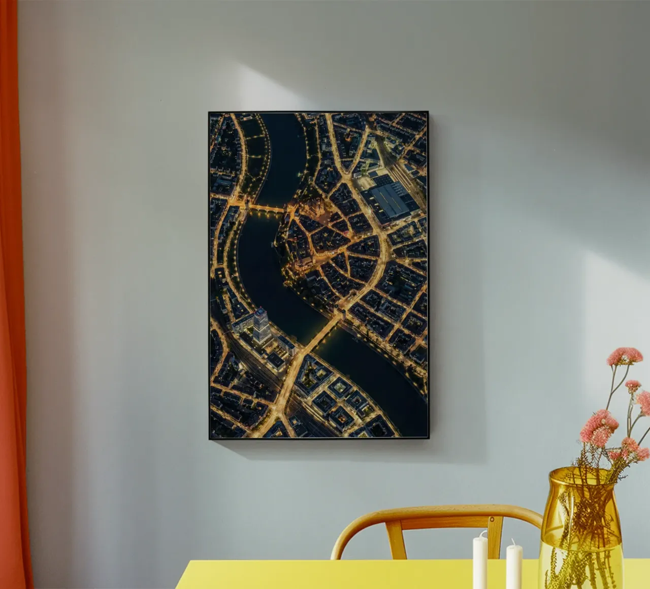 Basilea di notte plexiglass da CityPoster