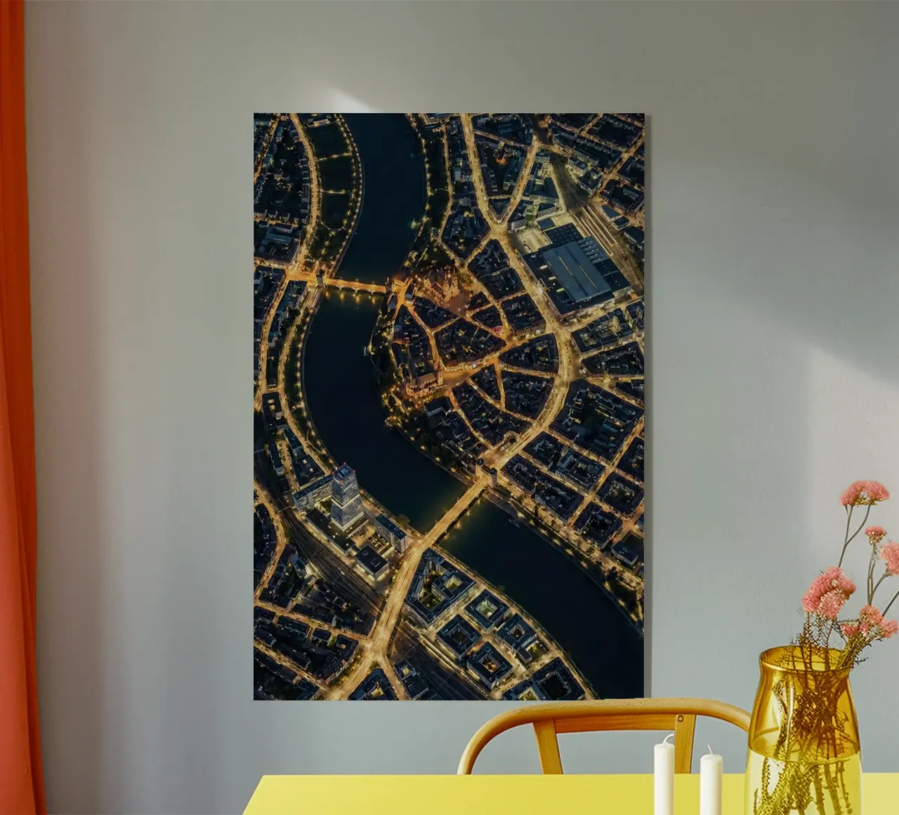 Basilea di notte plexiglass da CityPoster