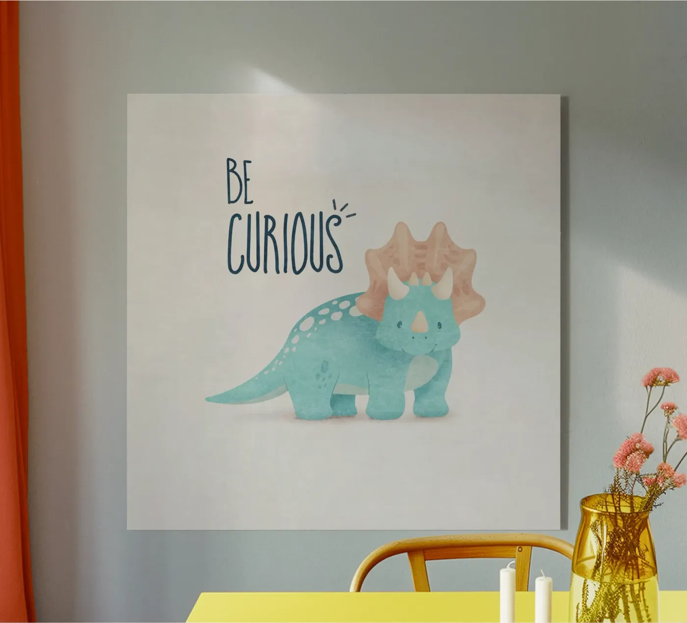 Dino Be Curious acryl van Emel Tunaboylu