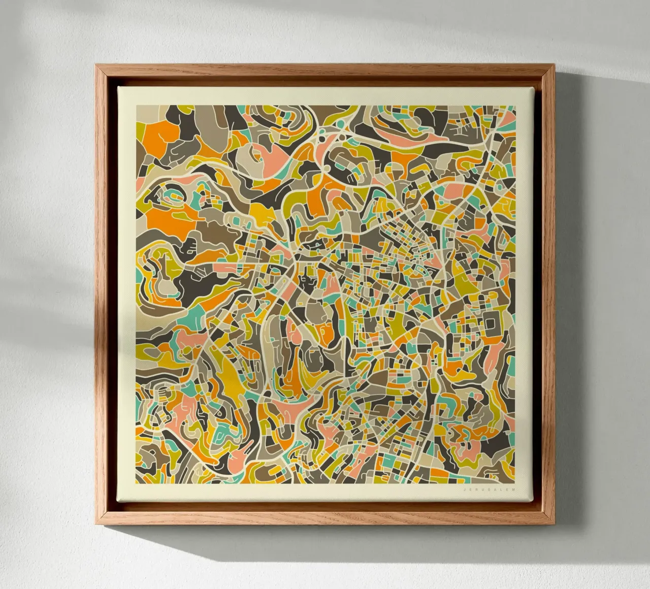 Jerusalem Map canvas van Jazzberry Blue