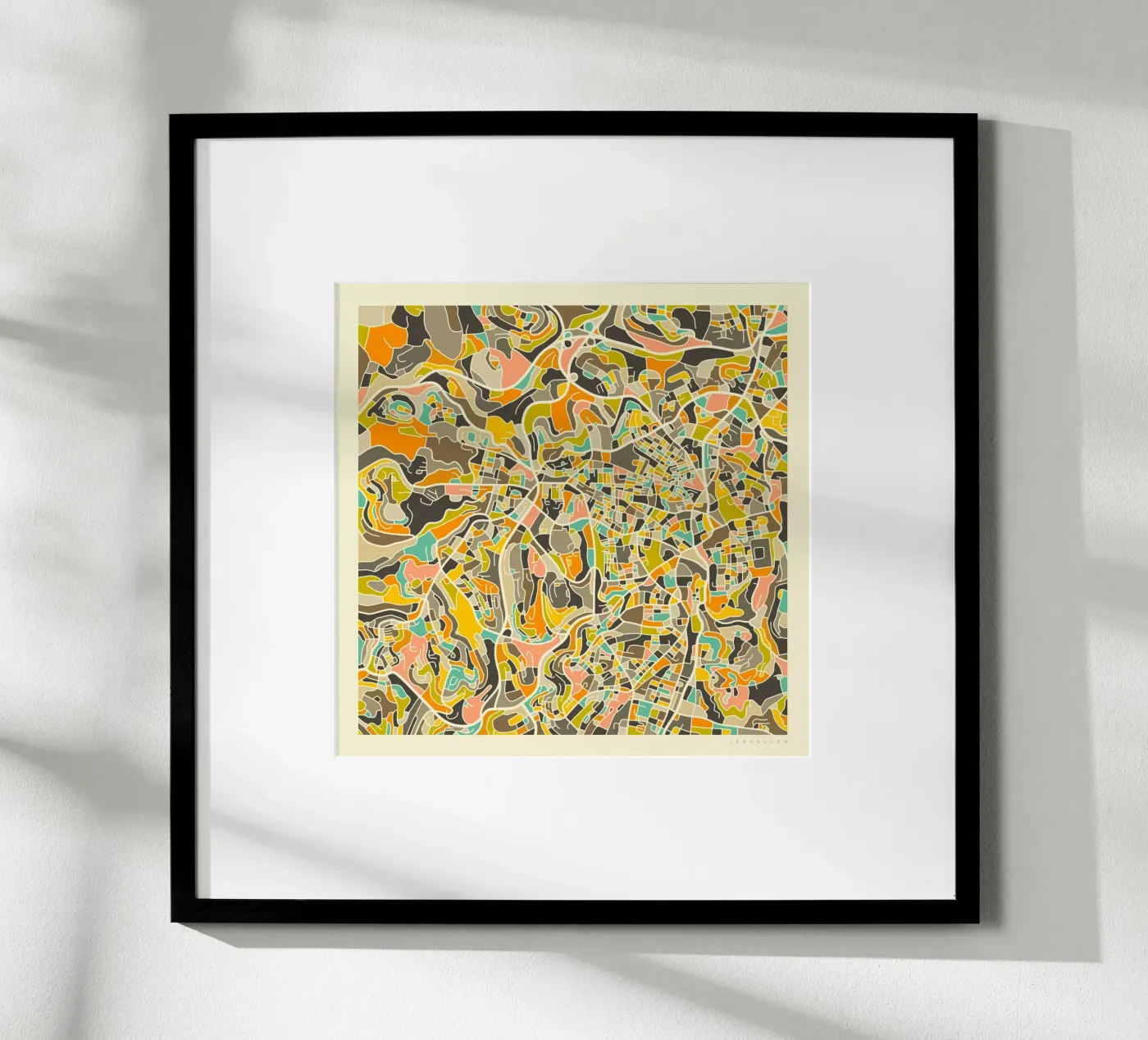Jerusalem Map poster de Jazzberry Blue