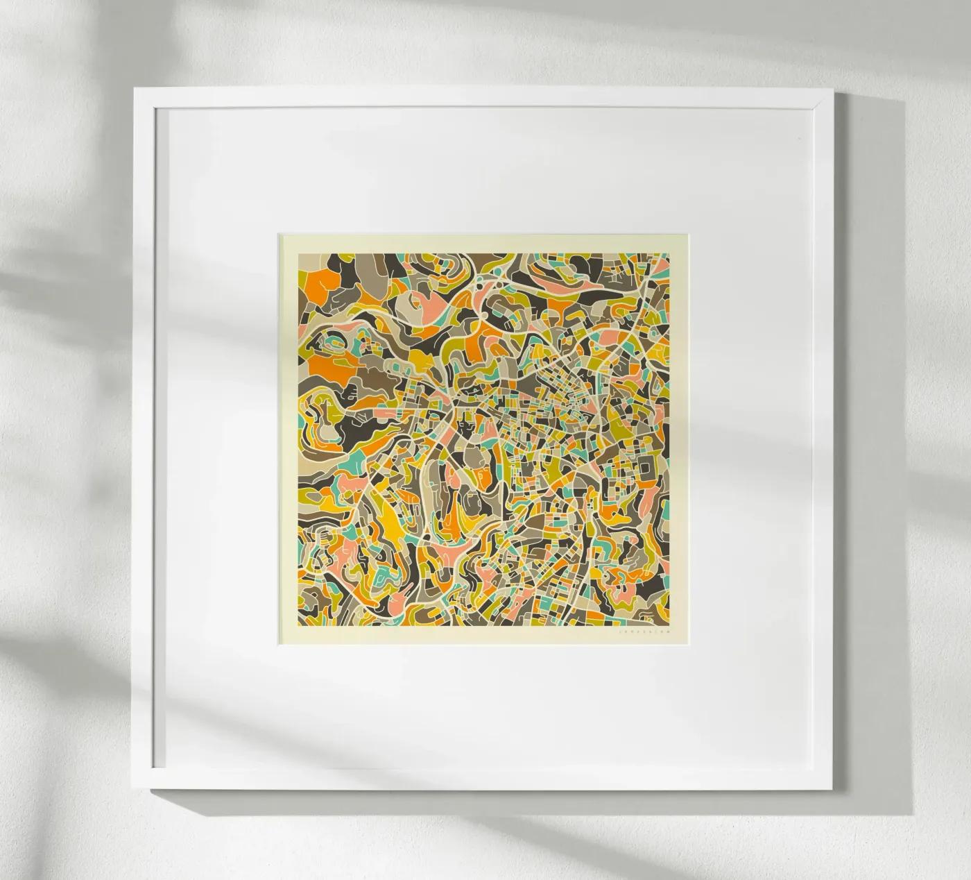 Jerusalem Map poster de Jazzberry Blue